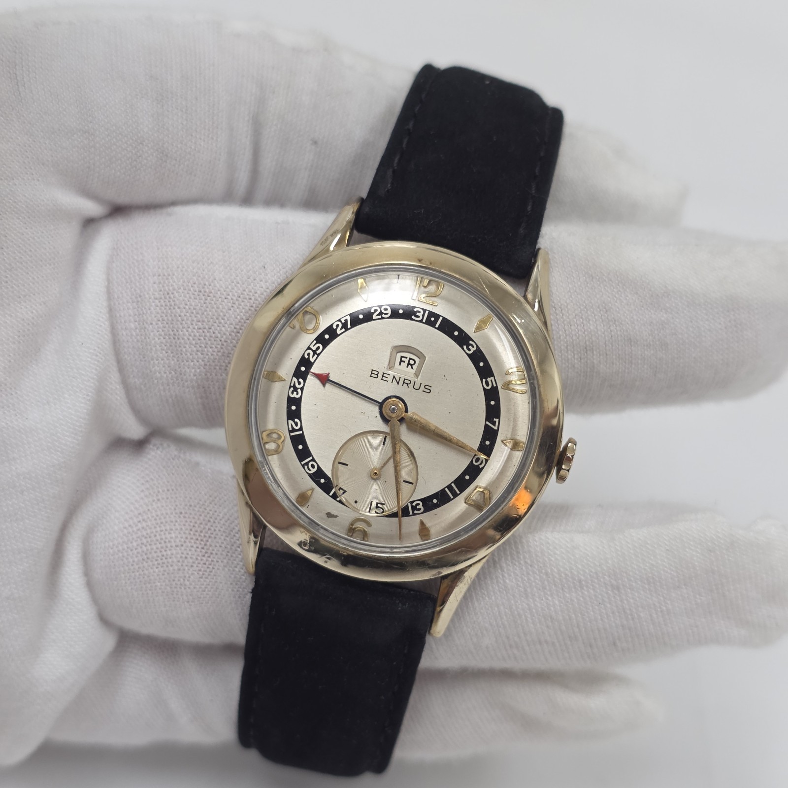 Vintage Rare Benrus Day-Date Pointer Benrus Mens Dress Wrist Watch – 34 mm ’40