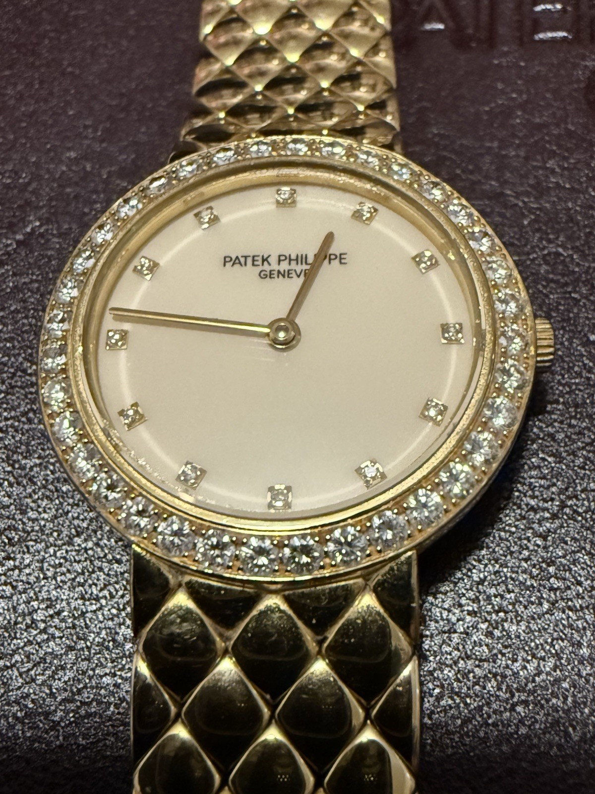 Patek Philippe Calatrava 4820/1J 18K Gold Diamond Bezel Ladies Watch Box Papers
