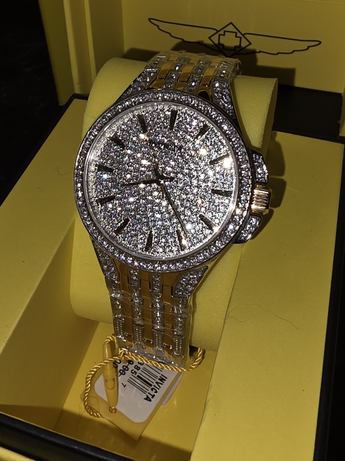 👀🔥👉 Collectors-Invicta CRYSTAL Men’s Quartz Anlg 43mm 100m Gold/Silver (97)