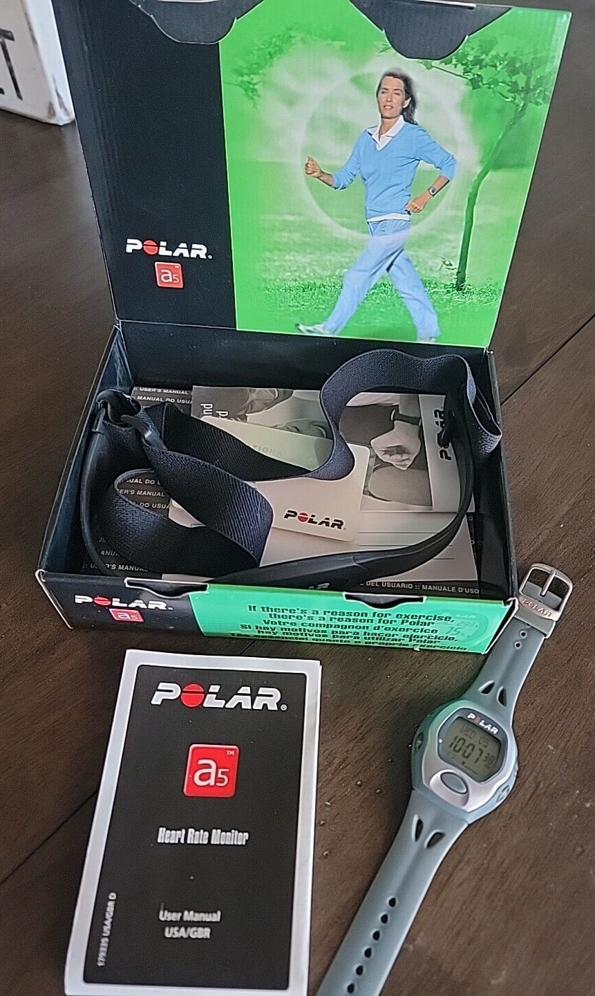 POLAR A5 Fitness Heart Rate Monitor Watch , Manual, Box Tested New Battery