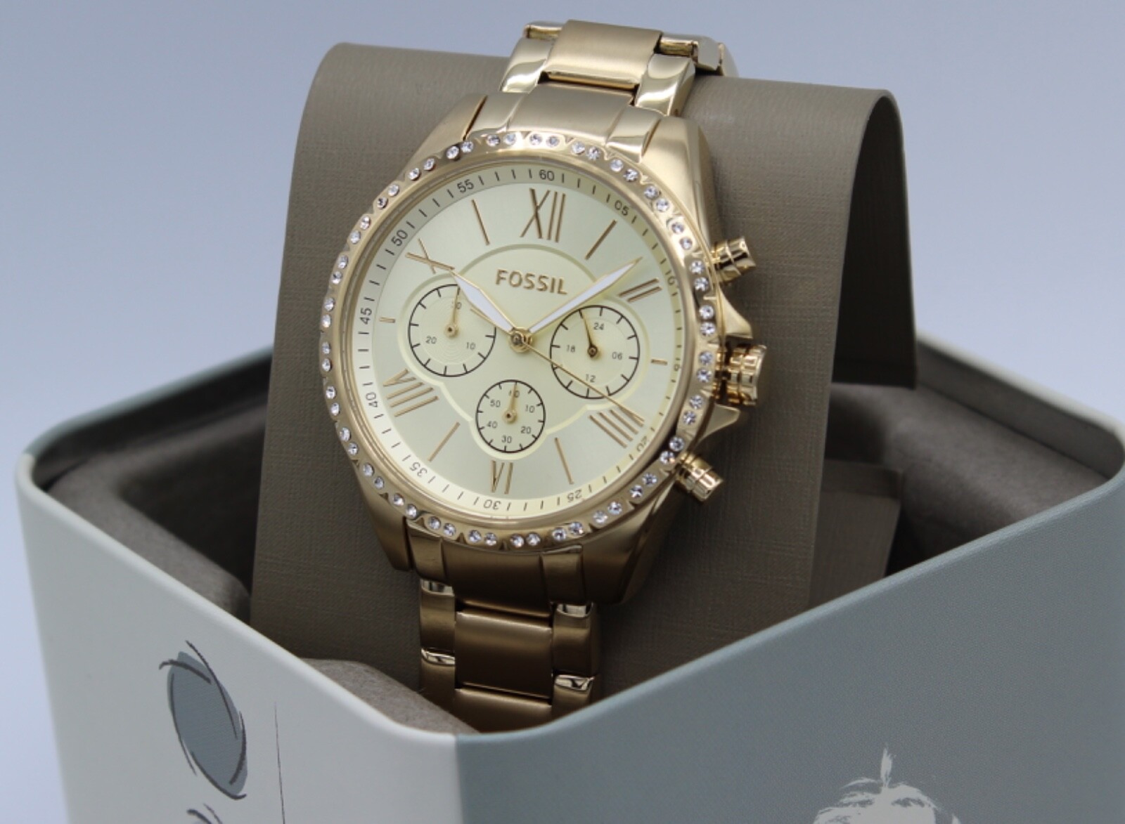 Fossil Modern Courier Crystals Chrono Gold Women’s BQ3378 Watch