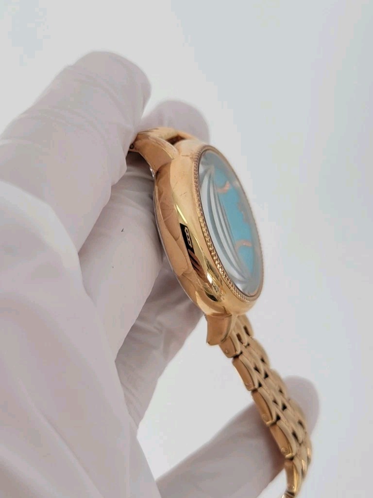 Ecclissi Sterling Silver Turquoise Blue Dial Gold Tone Women’s Quartz Watch