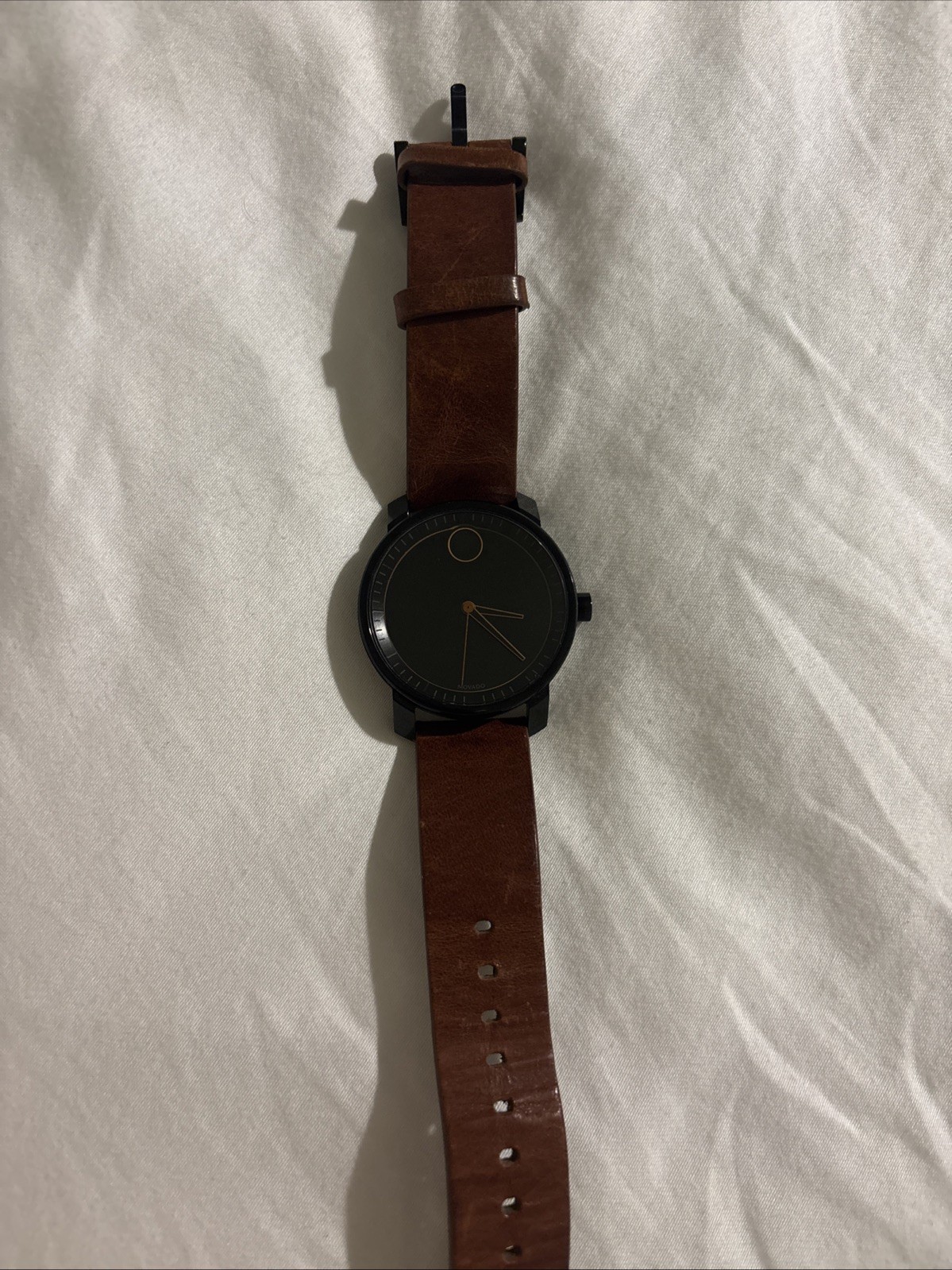 Movado Museum Classic Black Dial Brown Leather Strap Men’s Watch