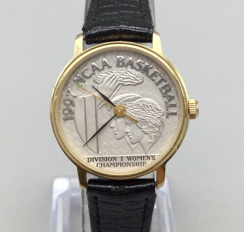 Vtg 1997 NCAA Basketball Watch Womens 26mm Division I Swiss Made New Battery