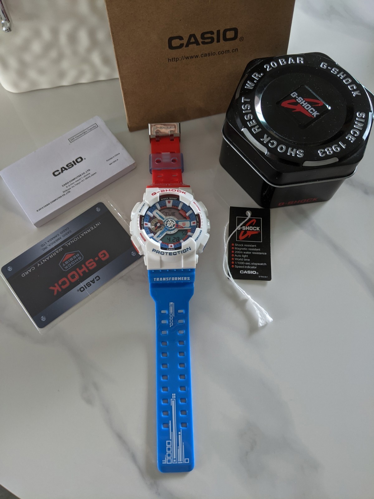 Casio G-Shock GA-110OPT22-7PFT Optimus Prime Watch w/ Box & Papers