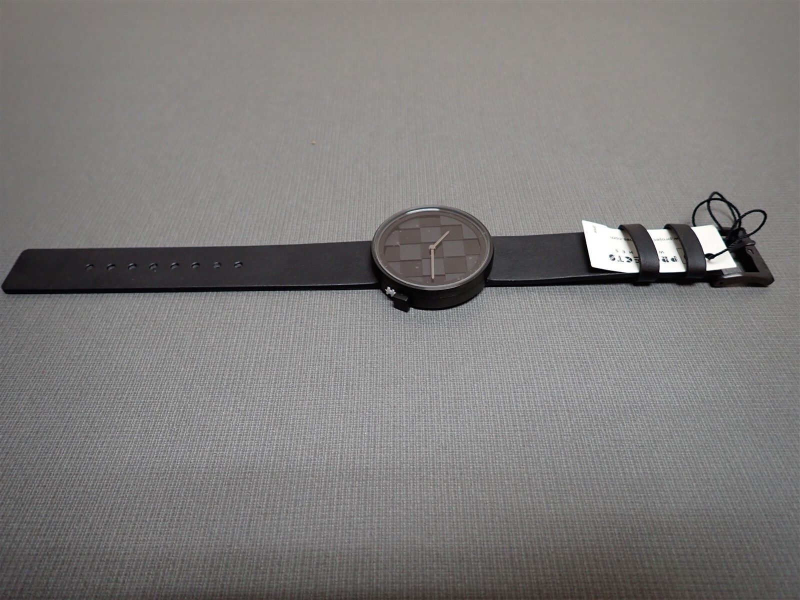 NEW Projects Watches PJT-7307 Pixelate Dark Mode 40mm Black Leather Strap /154