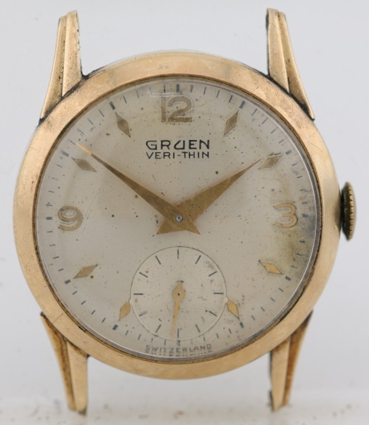 GRUEN VERI-THIN 17j cal. 415 SWISS WATCH, 28.1mm 15mm LUG, FOR REPAIR (NF)