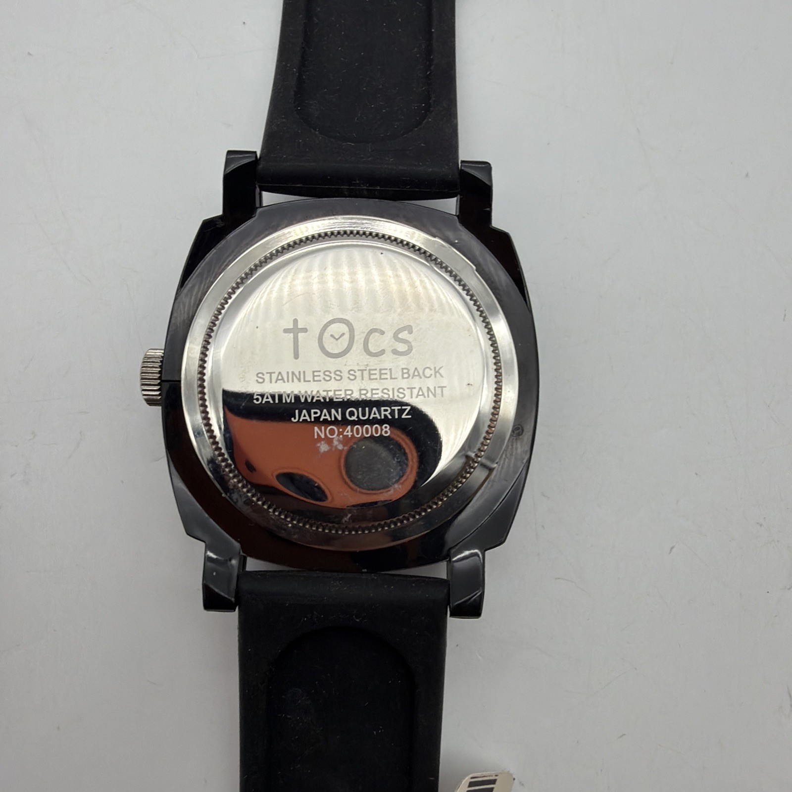 2x TOCS Watches Red and Clear Plastic And Black Quartz Women’s Oversized Watches