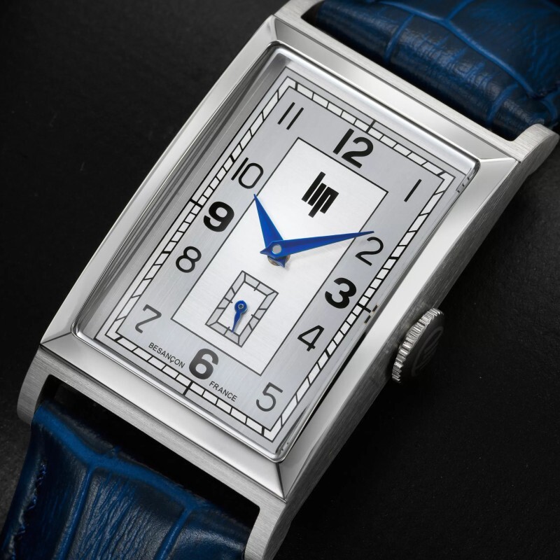 LIP CHURCHILL T24 671279 Mens Blue Leather Strap White Analog Dial Watch 41.5 mm
