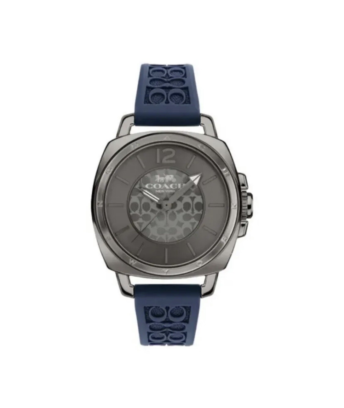 Brand New Coach Boyfriend Women’s Gray Dial Blue Silicone Strap Watch 14503978
