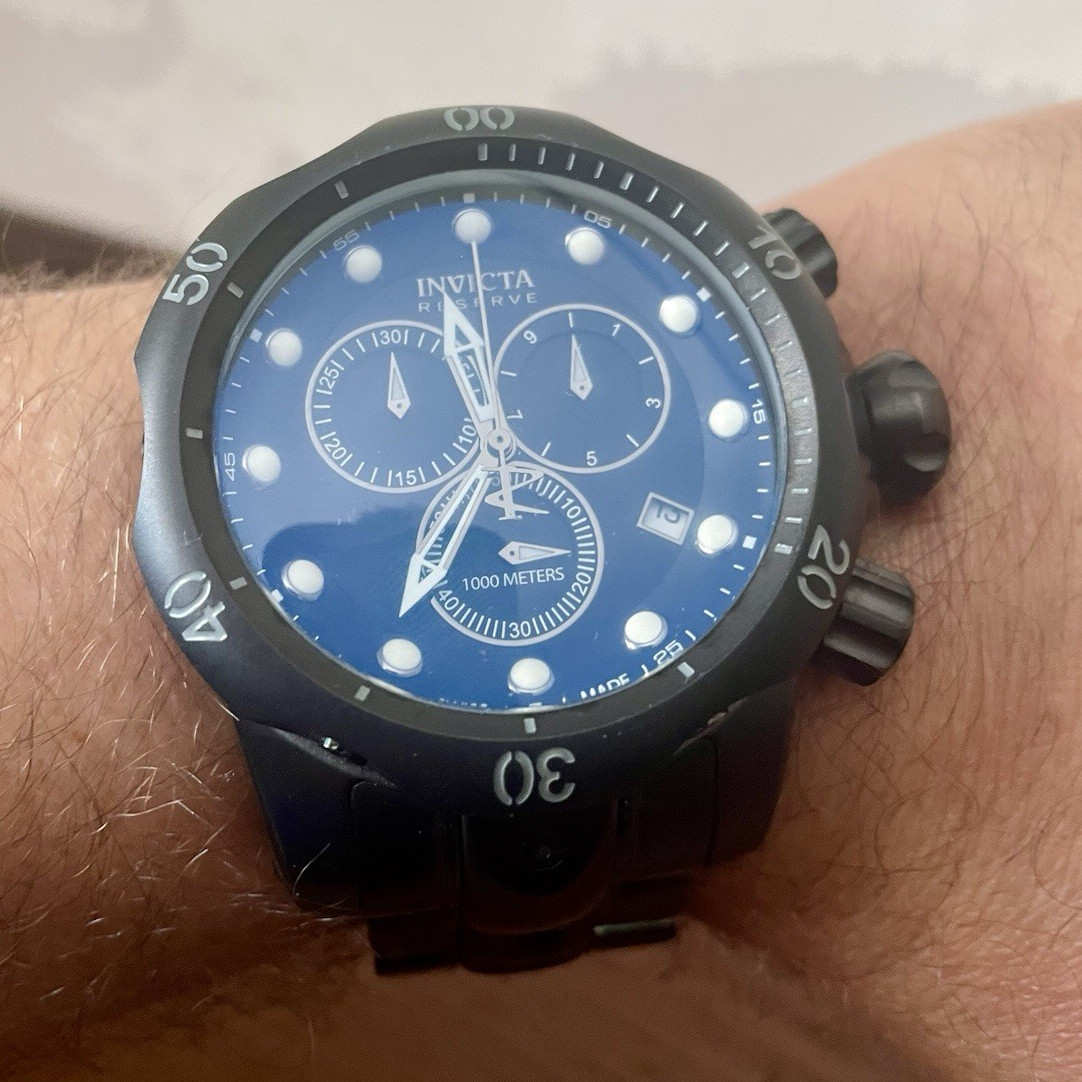 Invicta Reserve 5729 Swiss Made Men’s Chronograph Watch Black Bracelet 1000M