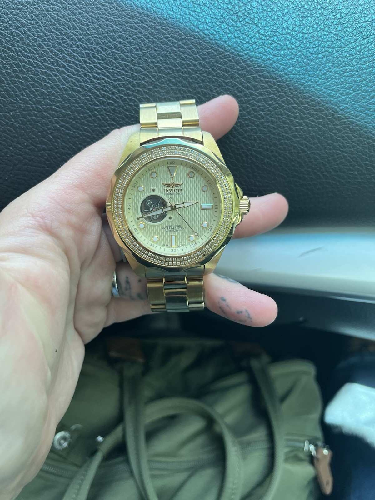 Invicta Watch Stainless Steel Water Resistant Genuine Diamonds Grand Diver