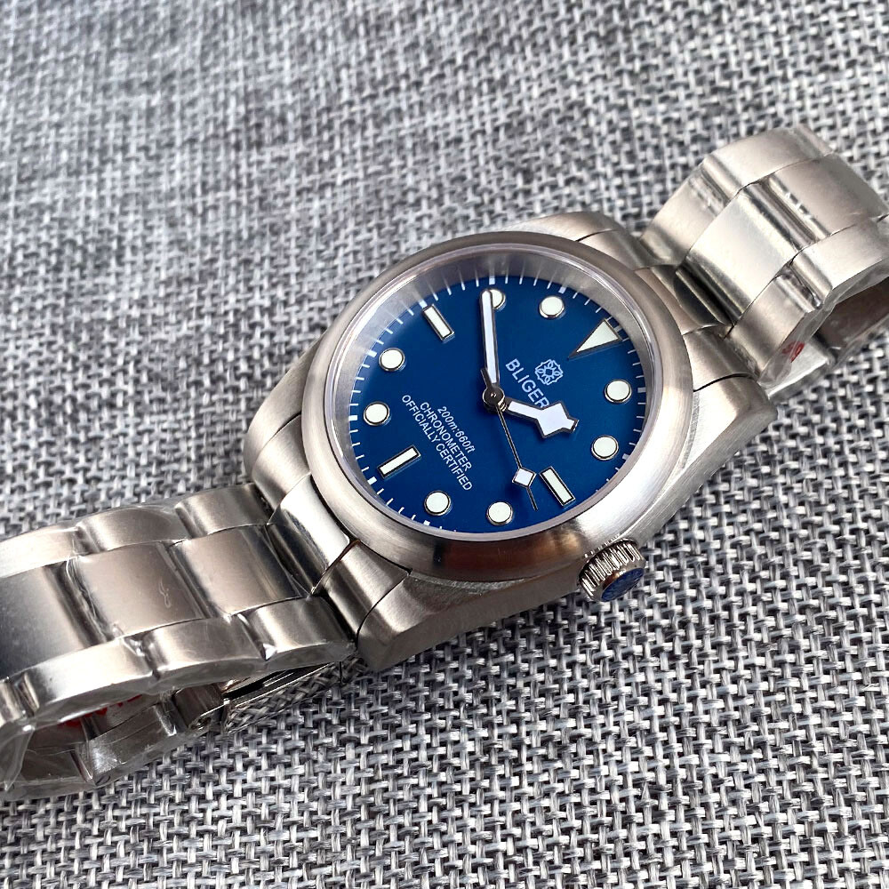 BLIGER 36mm/39mm NH35 PT5000 Satin-Finished Bezel Automatic Watch Sapphire Glass