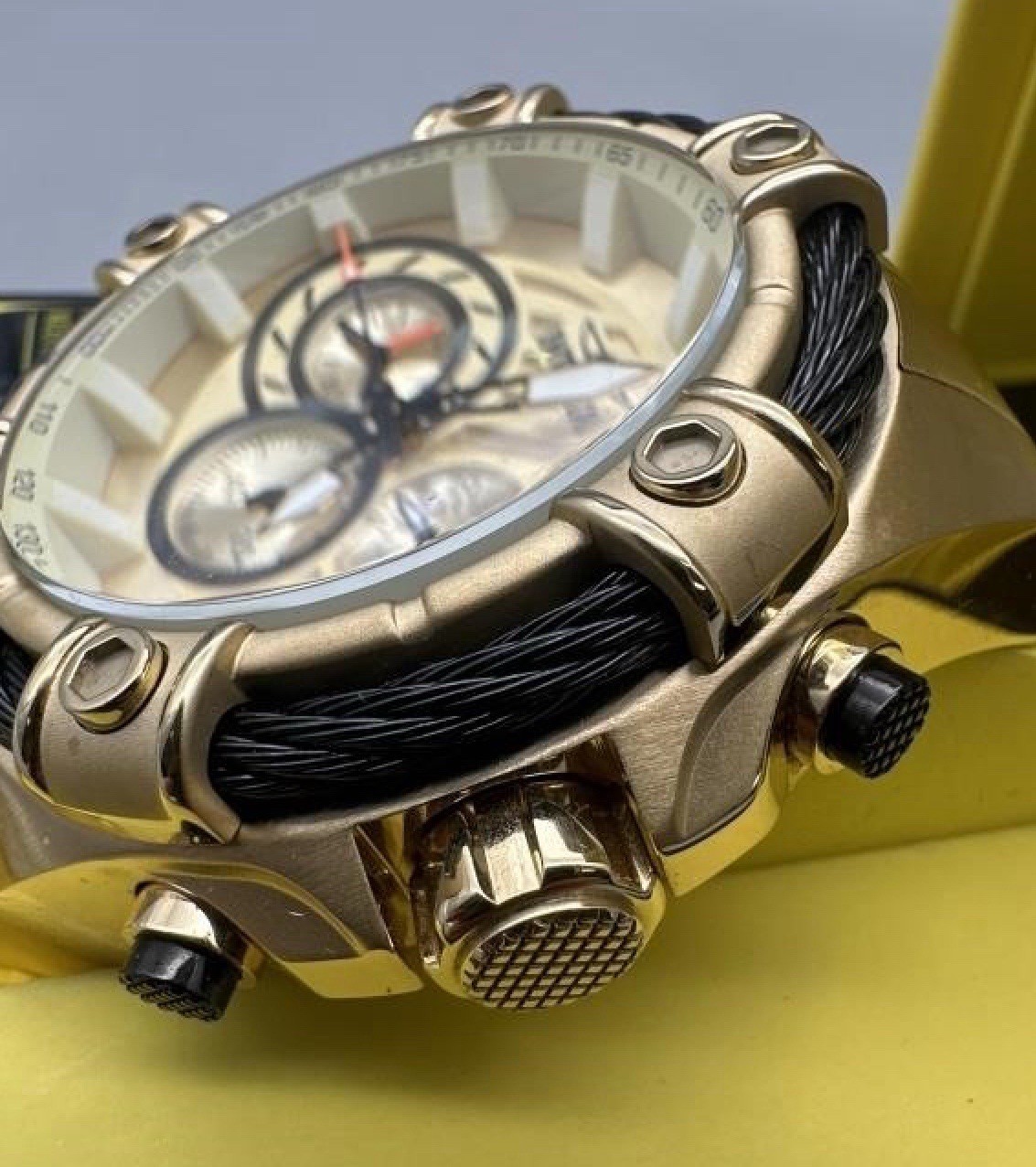 Invicta Bolt 25515 – Trinite Night Glow Chronograph Gold Dial Men’s Watch NEW #2
