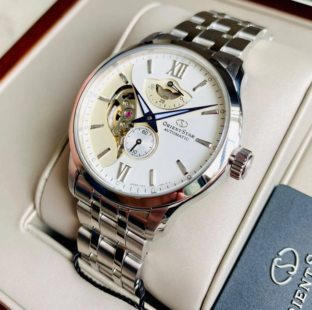Orient Star Automatic Silver Dial Men’s Watch Power Reserve RK-AV0B01S