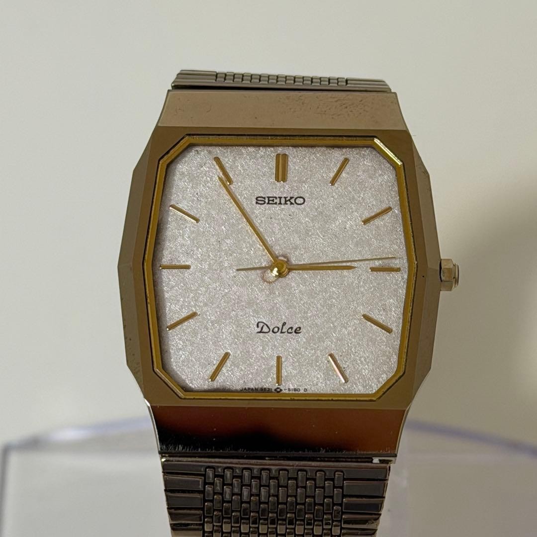 Seiko Dolce 9531-5150 Gold Square Case Watch Japan Battery Replaced 072406