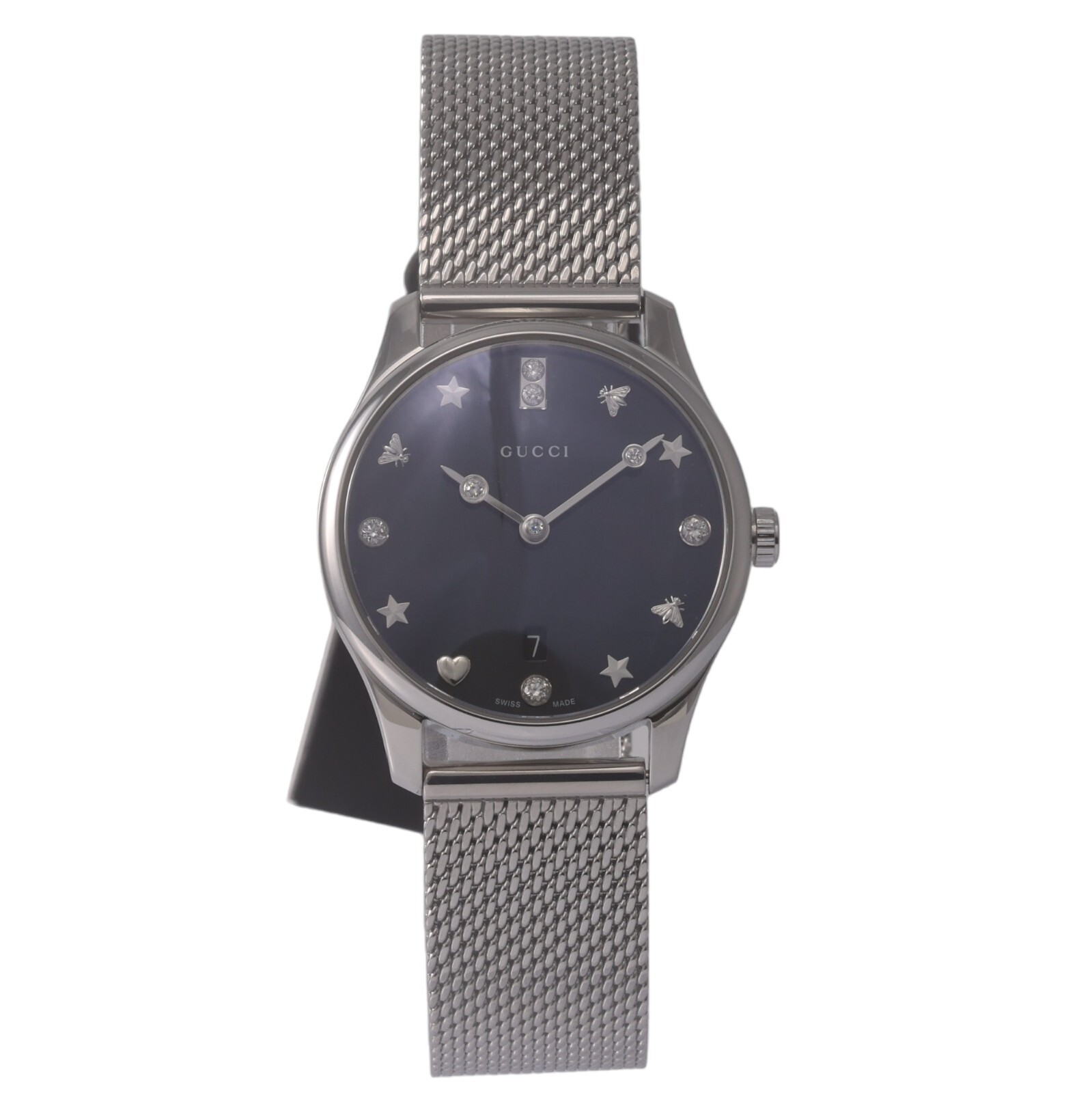 GUCCI G-Timeless Black Mother of Pearl Diamond Women Watch YA1265001