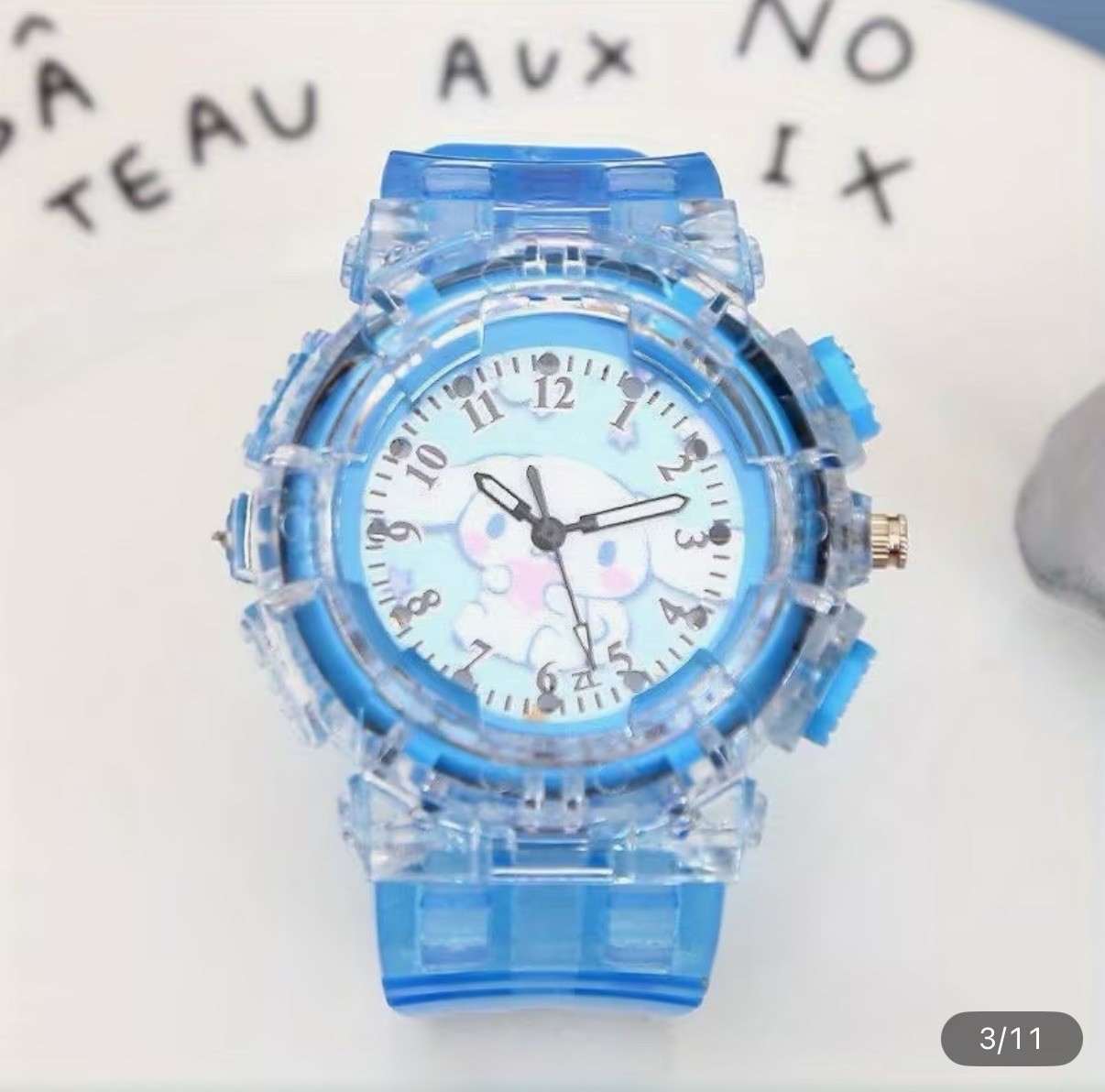 Cinnamoroll Sanrio Kids Watch Blue New Kawaii Silicone LED Lights Up