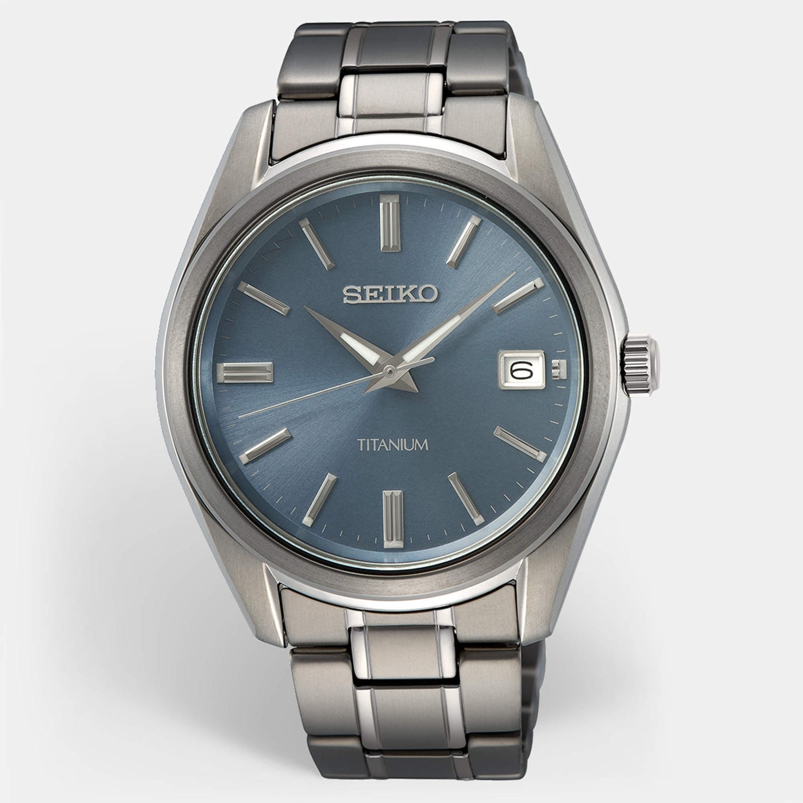 Seiko SUR371P1 Blue Dial Titanium Mens Wristwatch 40.2 mm