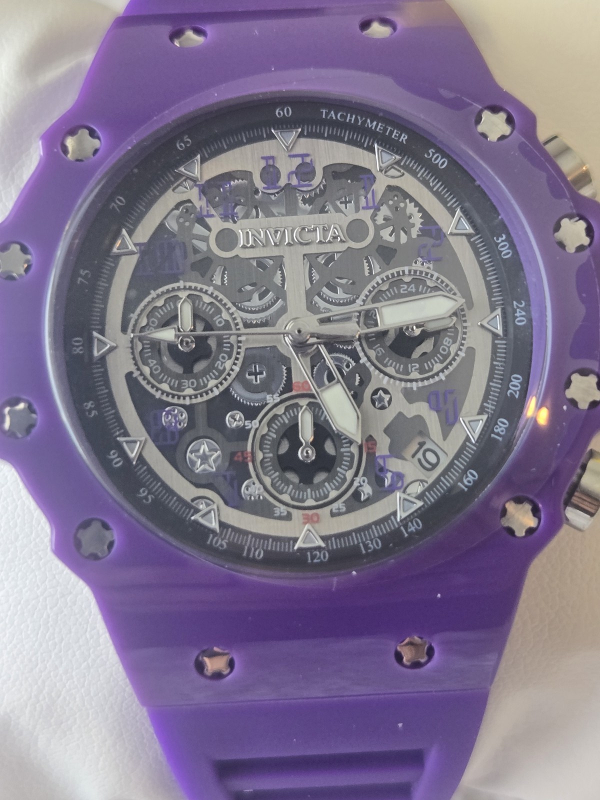 Invicta Unisex Watch – 41mm, Purple Skeleton Dial (69625) new