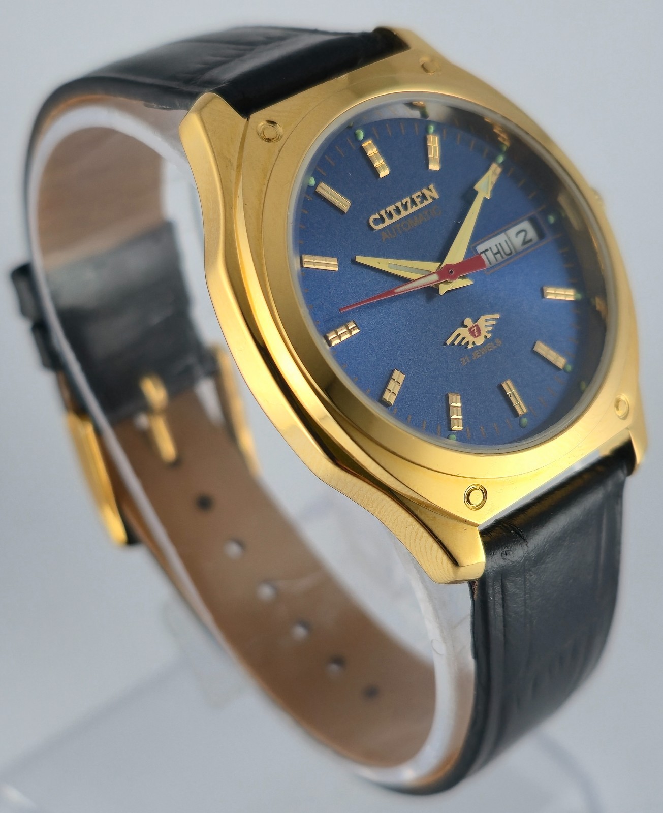 Refurbished Citizen Automatic Blue Dial with Day/Date Men’s Watch | 21 Jewels