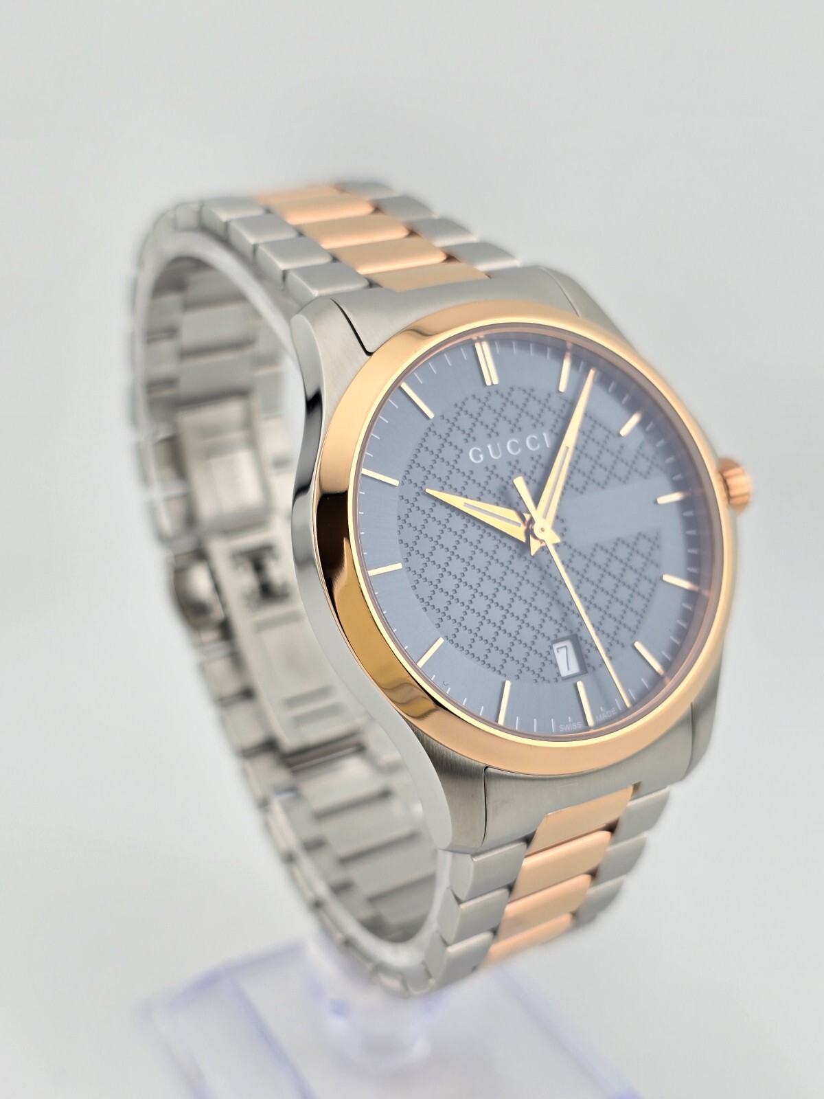 Gucci Men’s G-Timeless Gray Dial Two Tone Watch – YA126446 ($1170 MSRP)
