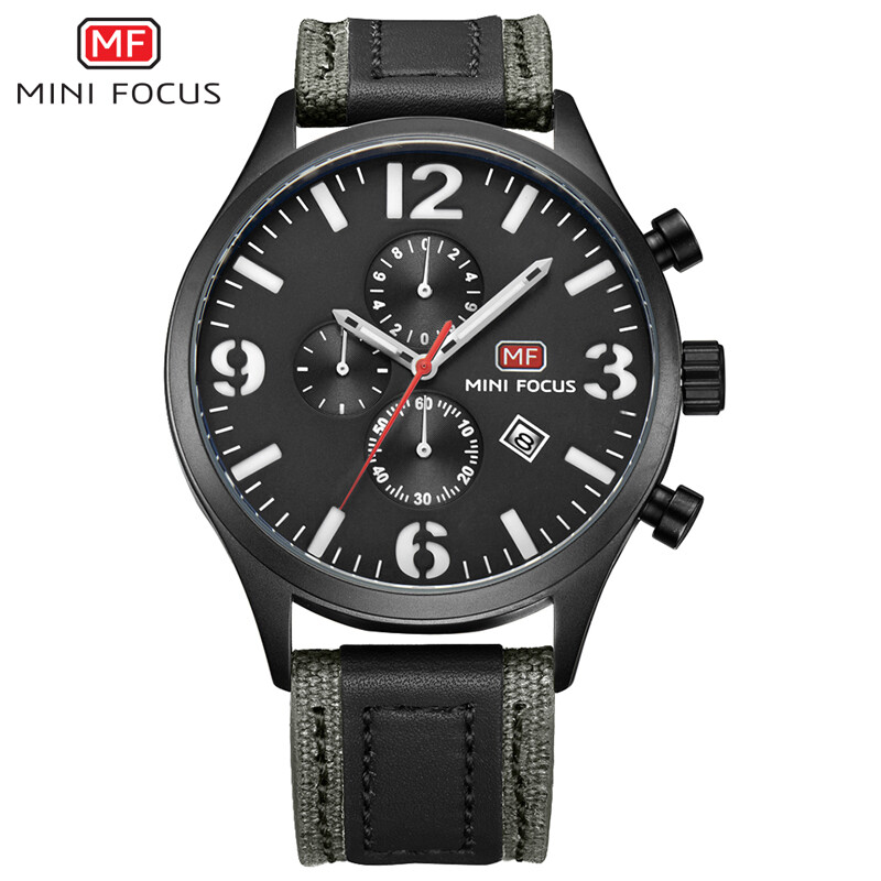 Mini focus Men Watch Quartz Sports Watches Male Nylon Strap Military Wrist Watch