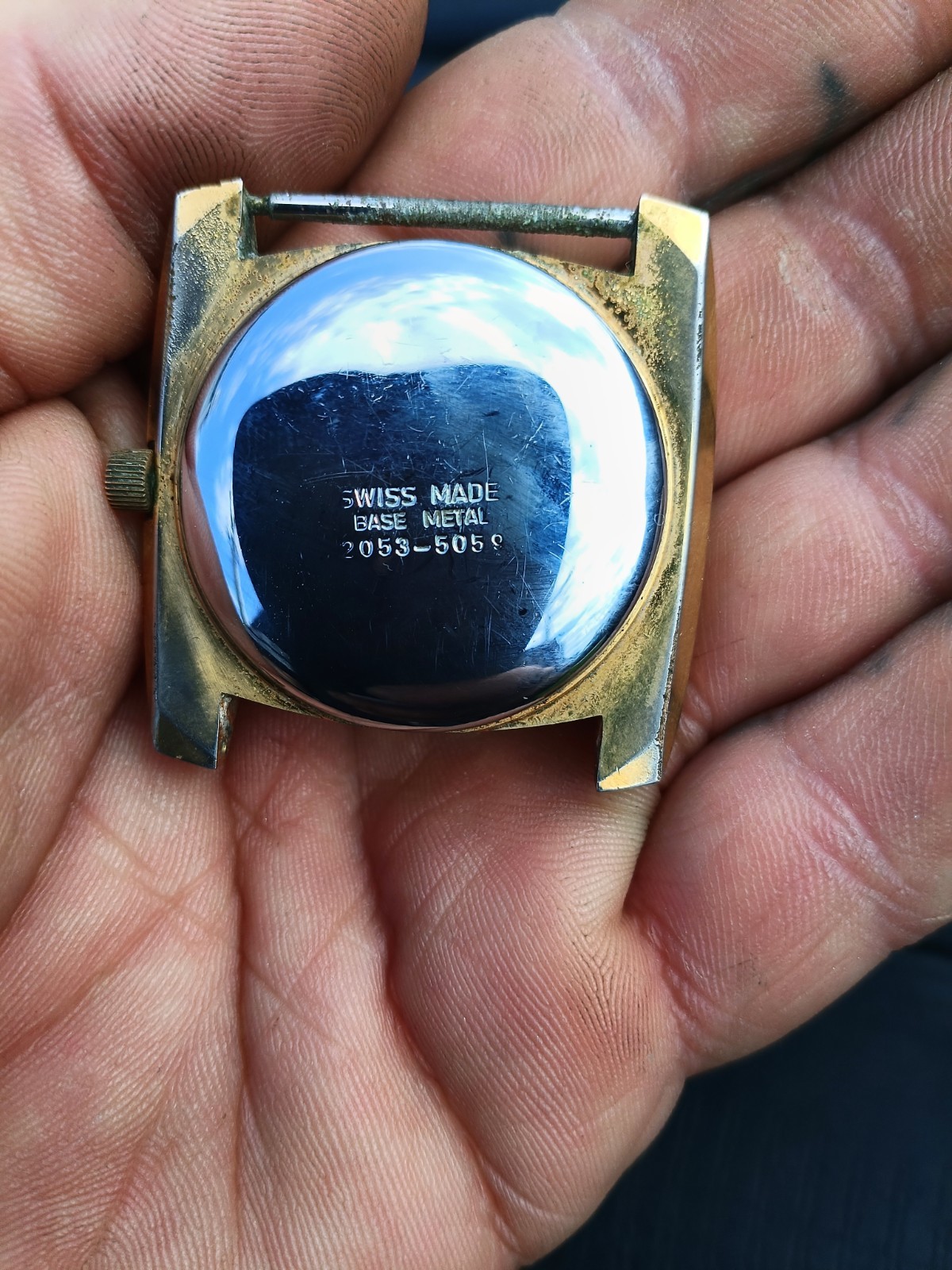 1970s Hudsons Jump Hour Watch 17 Jewels wind up