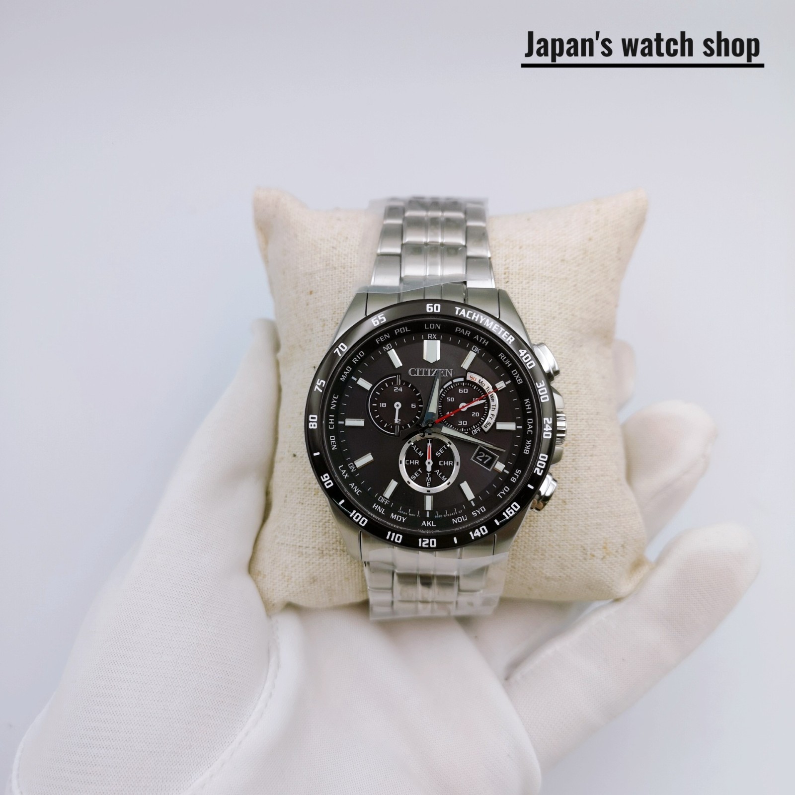 CITIZEN COLLECTION CB5874-90E Black Eco-Drive Chronograph Men’s Watch New in Box