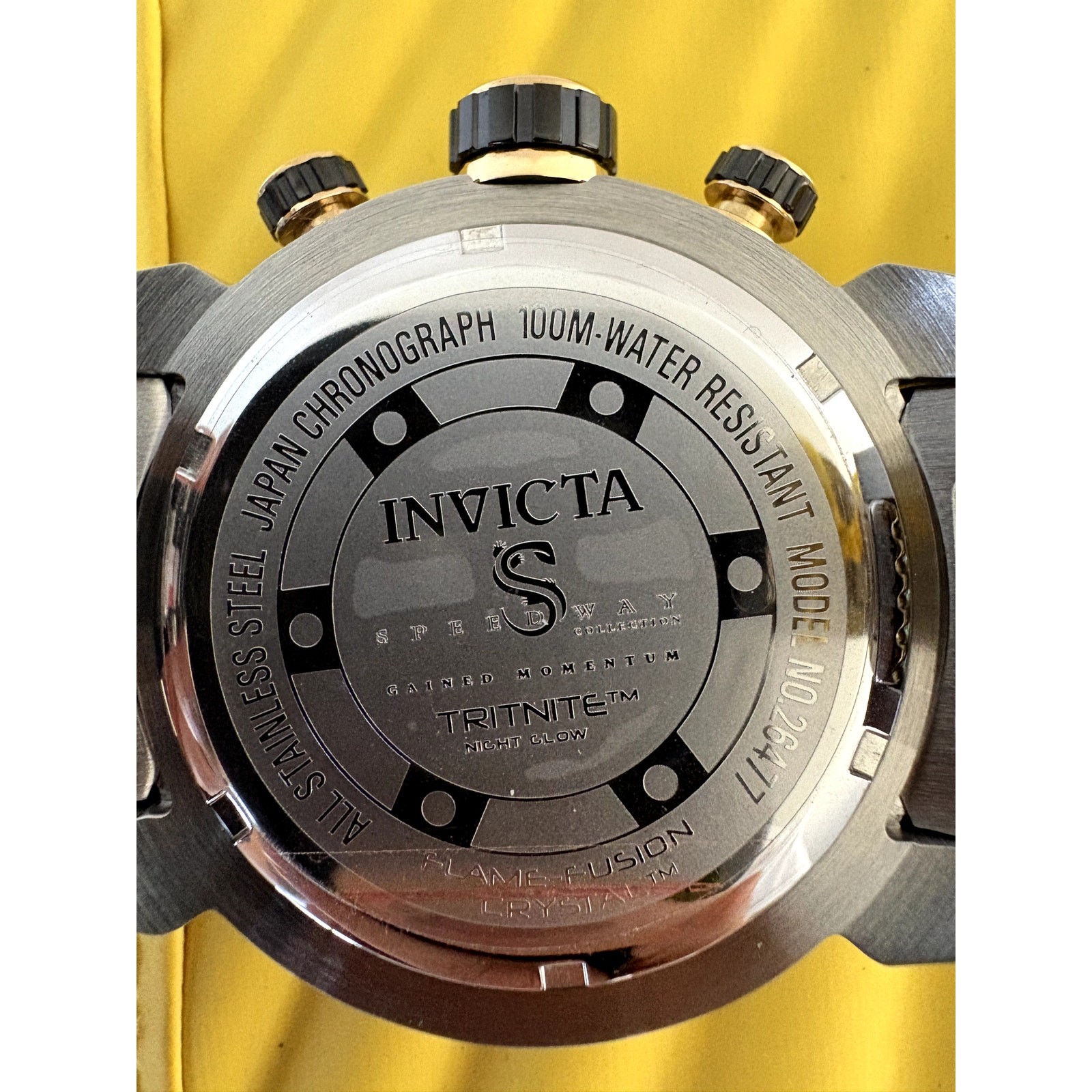 Invicta Men’s Speedway Chronograph Black Dial Two-Tone Watch 26477 NWT