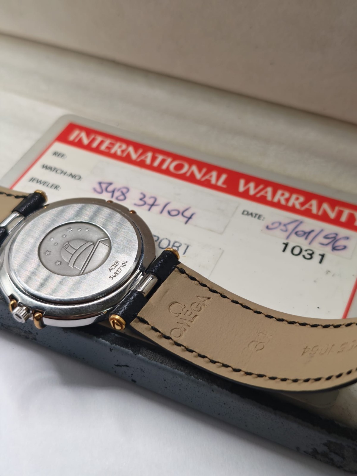 Omega Constellation Manhattan Ref 196.0360.1 18k bezel Cal 1379 Box Papers 1996