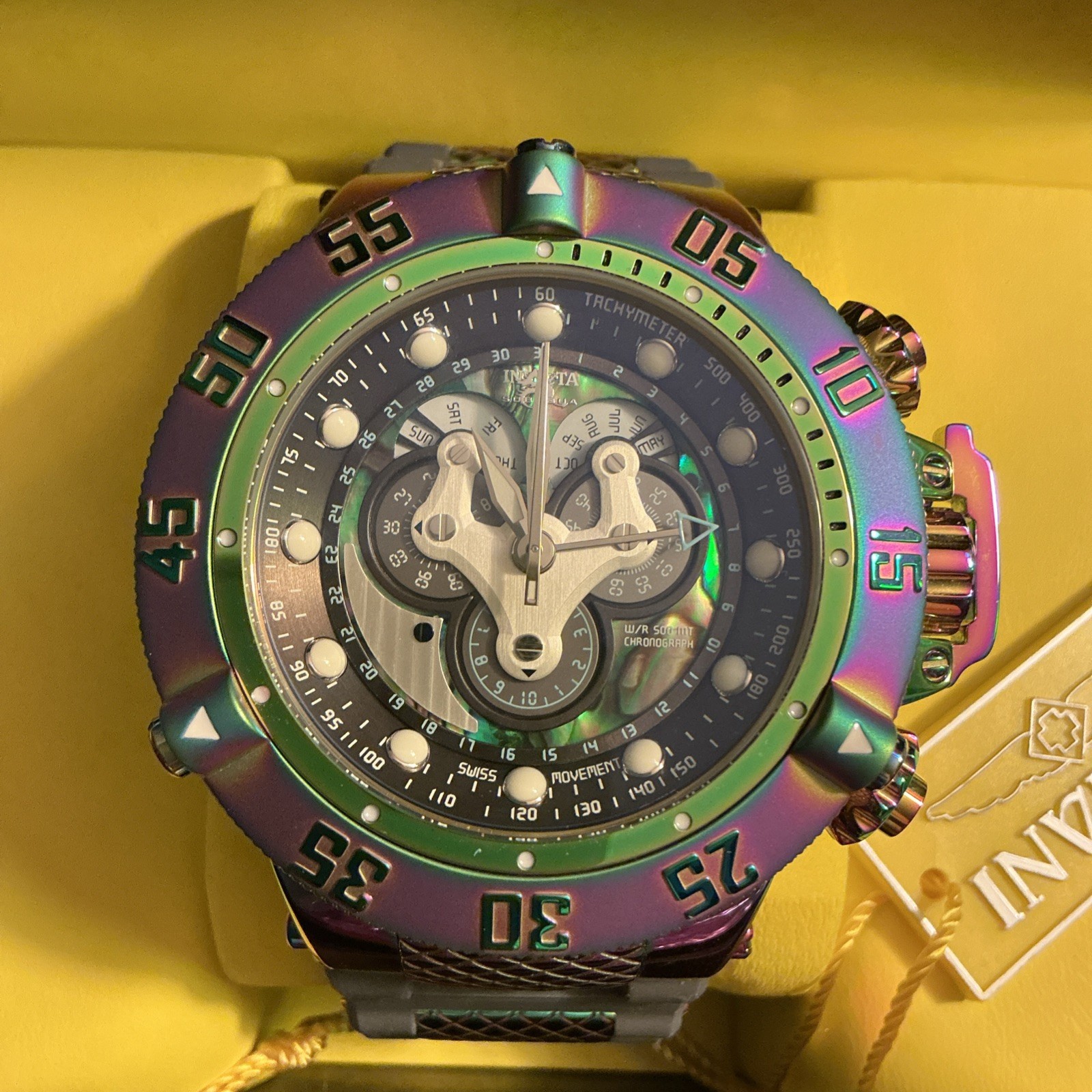 Invicta 56MM GRAND Subaqua Noma III MASTER Calendar Iridescent Men’s Watch Rare!