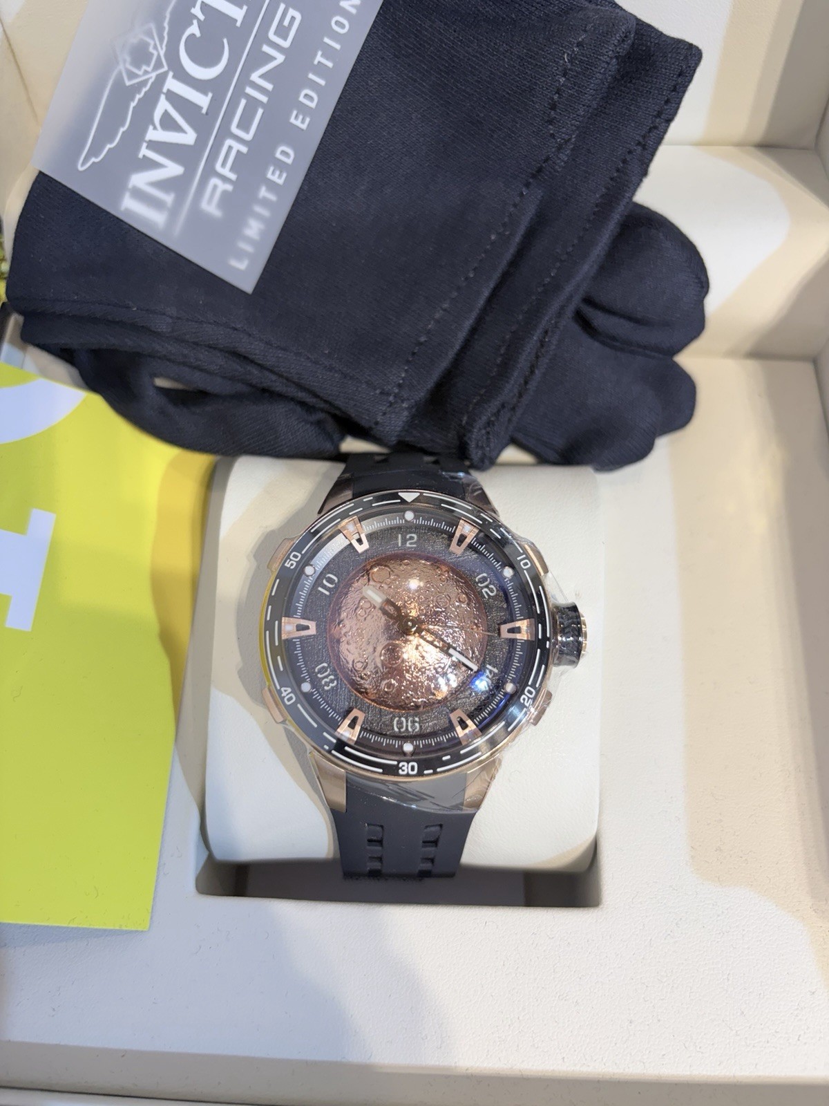 Invicta Celestial Astelis 40.2mm Automatic Men’s Watch Black Band, Box, Gloves