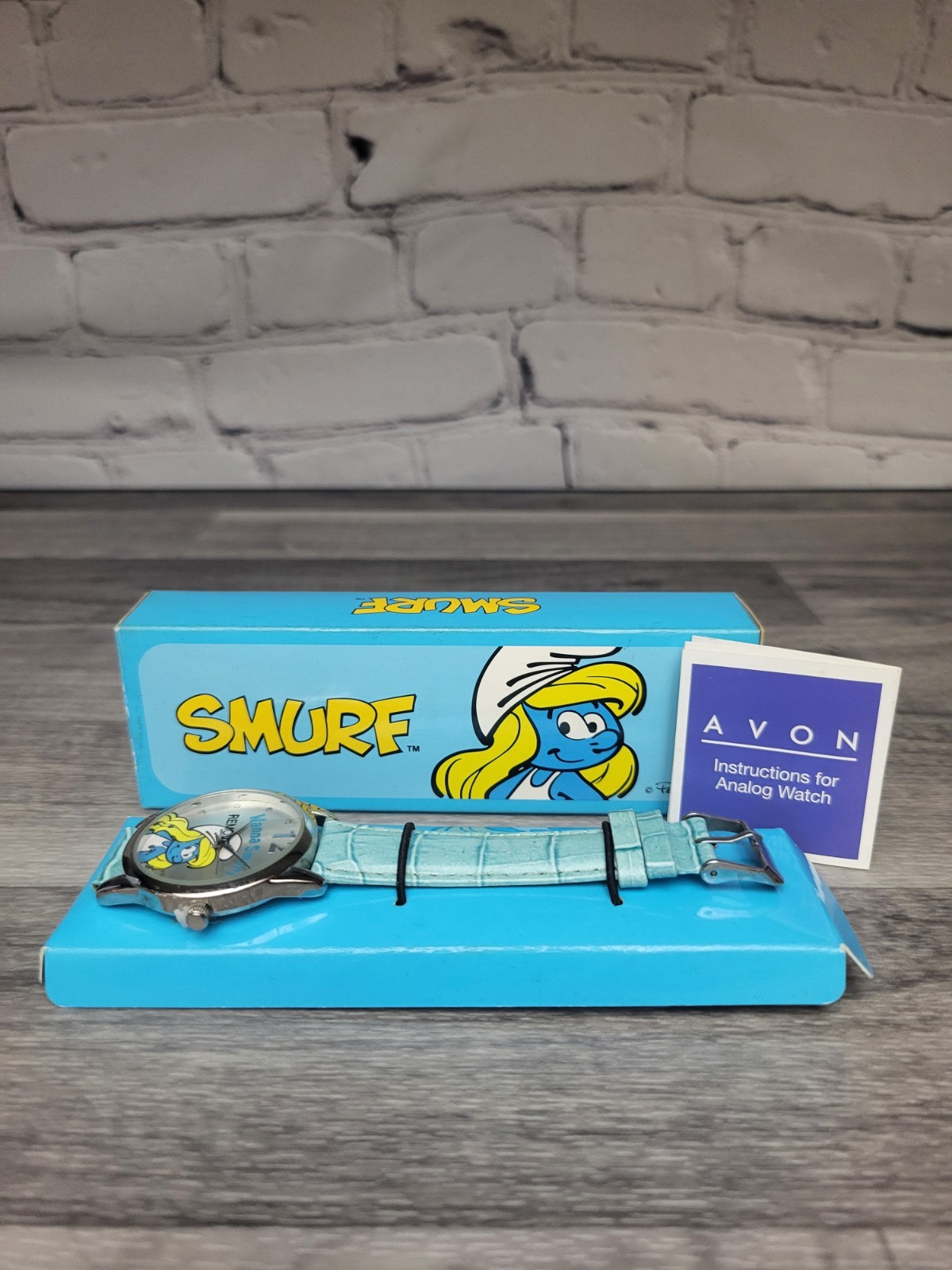 The Smurfs Blue Smurfette 50th Adult Watch Avon Peyo 2008 “Wanna Smurf?” New
